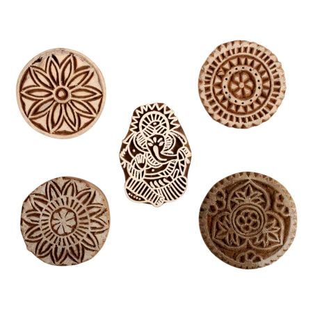 Set of 5 Piece New Mix Wooden Printing Block